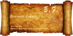 Boross Fanni névjegykártya