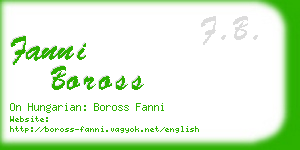 fanni boross business card